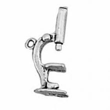 Load image into Gallery viewer, Charms. Sterling Silver, 9.1mm Width by 6.1mm Length by 18.4mm Height, Microscope Charm. Quantity Per Pack: 1 Piece.