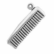 Load image into Gallery viewer, Charms. Sterling Silver, 9.5mm Width by 1.5mm Length by 22.1mm Height, Comb Charm. Quantity Per Pack: 1 Piece.
