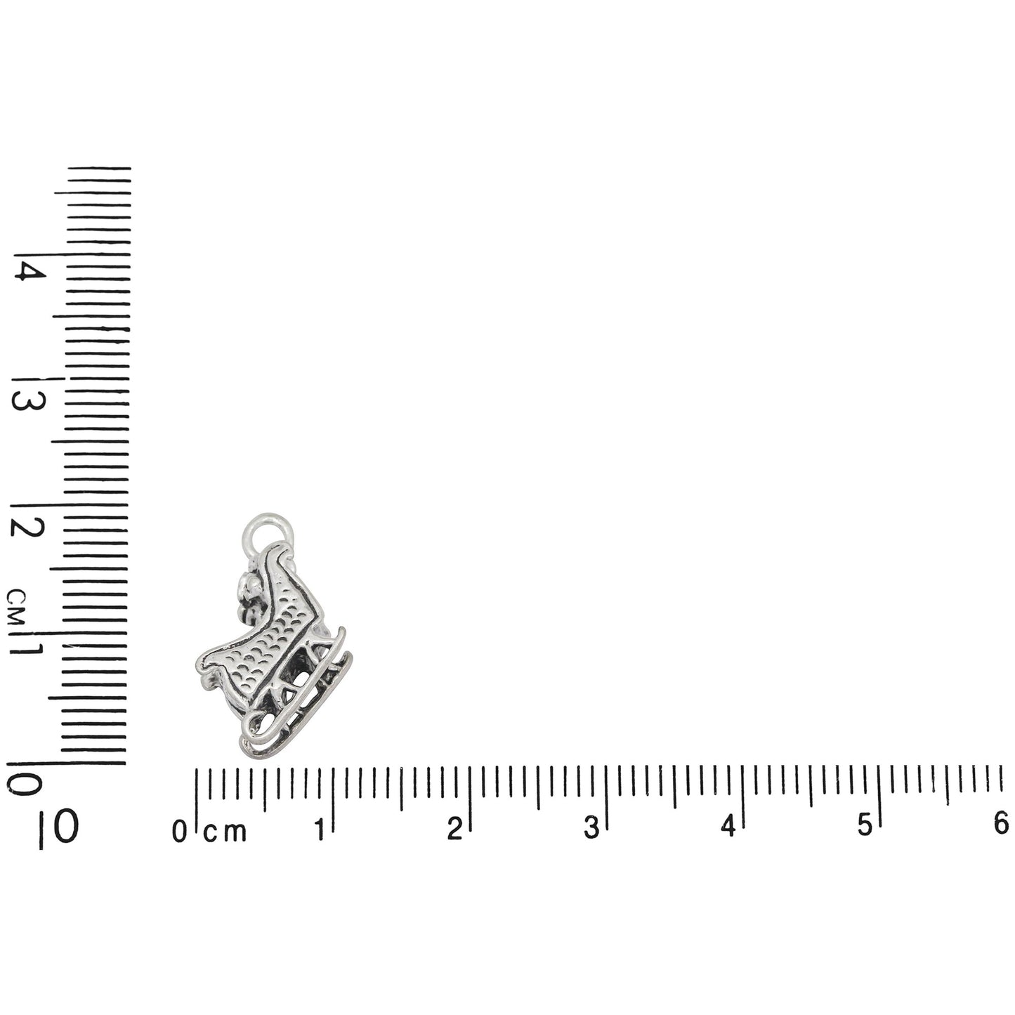 Sterling Silver, 11.5mm Width by 6.5mm Length by 13.1mm Height, Santa's Sleigh Charm. Quantity Per Pack: 1 Piece.