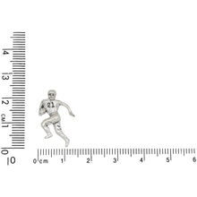 Load image into Gallery viewer, Sterling Silver, 6.8mm Width by 13.8mm Length by 22.5mm Height, Football Player Charm. Quantity Per Pack: 1 Piece.