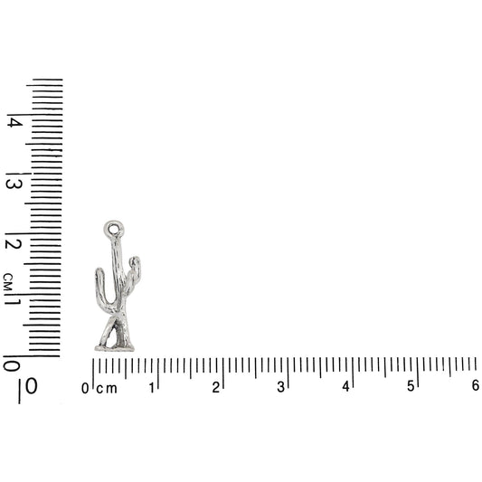 Sterling Silver, 7.8mm Width by 5.1mm Length by 22.2mm Height, Saguaro Cactus Charm. Quantity Per Pack: 1 Piece.