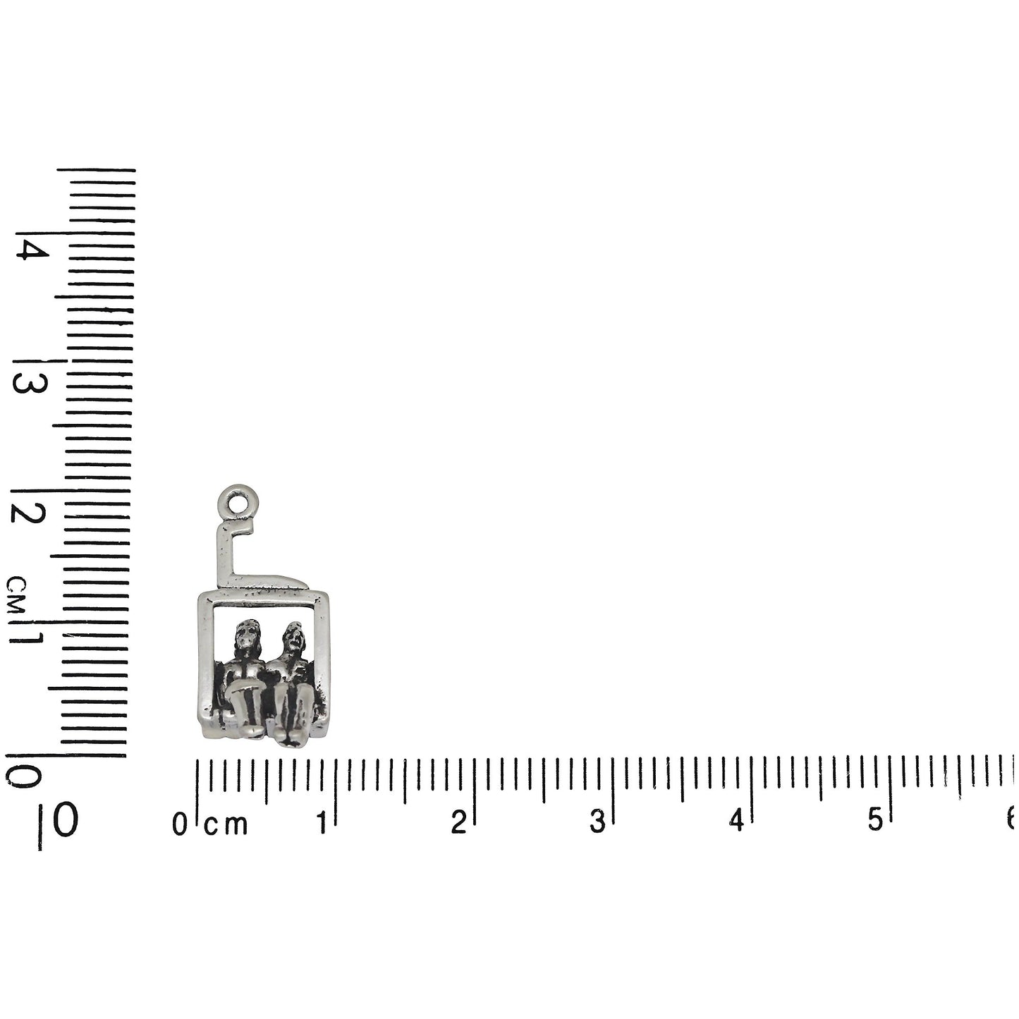 Sterling Silver, 9.7mm Width by 9.6mm Length by 21.6mm Height, Chairlift Charm. Quantity Per Pack: 1 Piece.