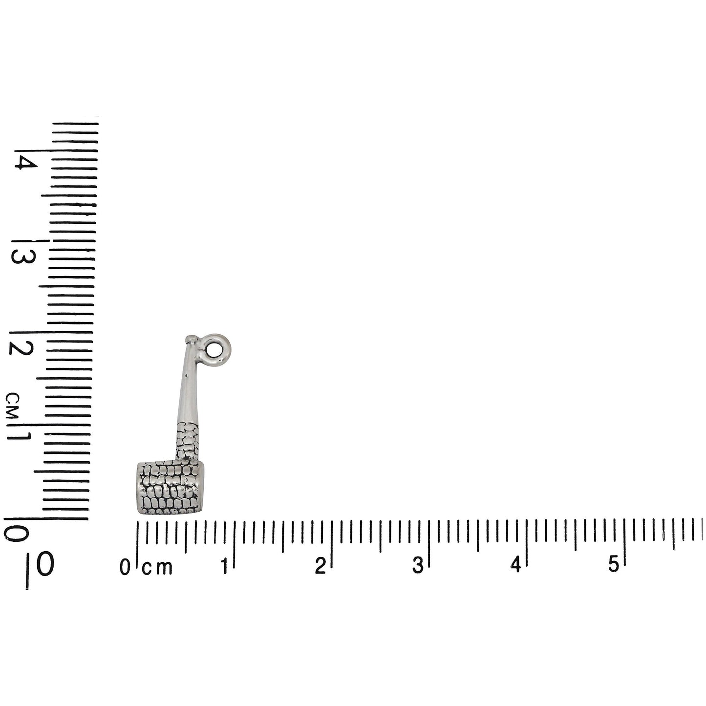 Sterling Silver, 9.7mm Width by 5.4mm Length by 20.0mm Height, Corn Cob Pipe Charm.