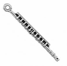 Load image into Gallery viewer, Charms. Sterling Silver, 3.6mm Width by 2.1mm Length by 34.6mm Height, Flute Charm. Quantity Per Pack: 1 Piece.