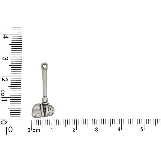 Sterling Silver, 10.3mm Width by 2.5mm Length by 25.8mm Height, Tomahawk Charm. Quantity Per Pack: 1 Piece.