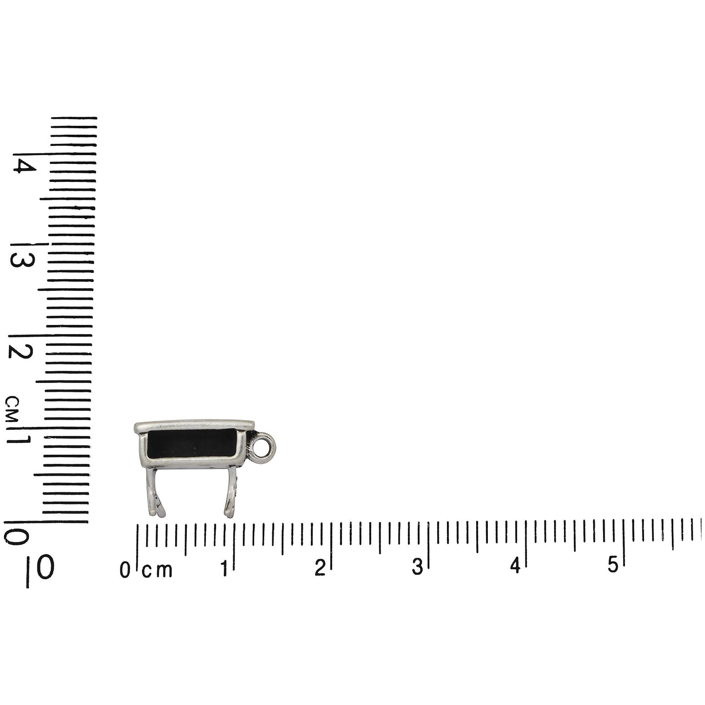 Sterling Silver, 14.7mm Width by 7.8mm Length by 10.0mm Height, School Desk Charm. Quantity Per Pack: 1 Piece.
