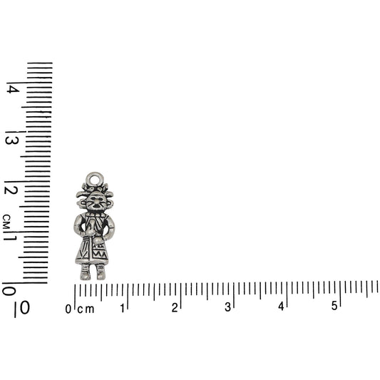 Sterling Silver, 7.9mm Width by 2.8mm Length by 21.2mm Height, Kachina Charm. Quantity Per Pack: 1 Piece.
