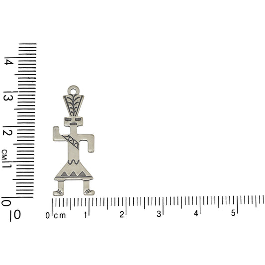 Sterling Silver, 11.4mm Width by 1.0mm Length by 31.3mm Height, Native Figure Charm. Quantity Per Pack: 1 Piece.