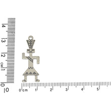 Load image into Gallery viewer, Sterling Silver, 11.4mm Width by 1.0mm Length by 31.3mm Height, Native Figure Charm. Quantity Per Pack: 1 Piece.