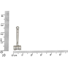 Load image into Gallery viewer, Sterling Silver, 8.0mm Width by 5.0mm Length by 26.8mm Height, Gavel Charm. Quantity Per Pack: 1 Piece.