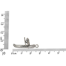 Load image into Gallery viewer, Sterling Silver, 14.3mm Width by 7.1mm Length by 27.7mm Height, Native in Canoe Charm. Quantity Per Pack: 1 Piece.
