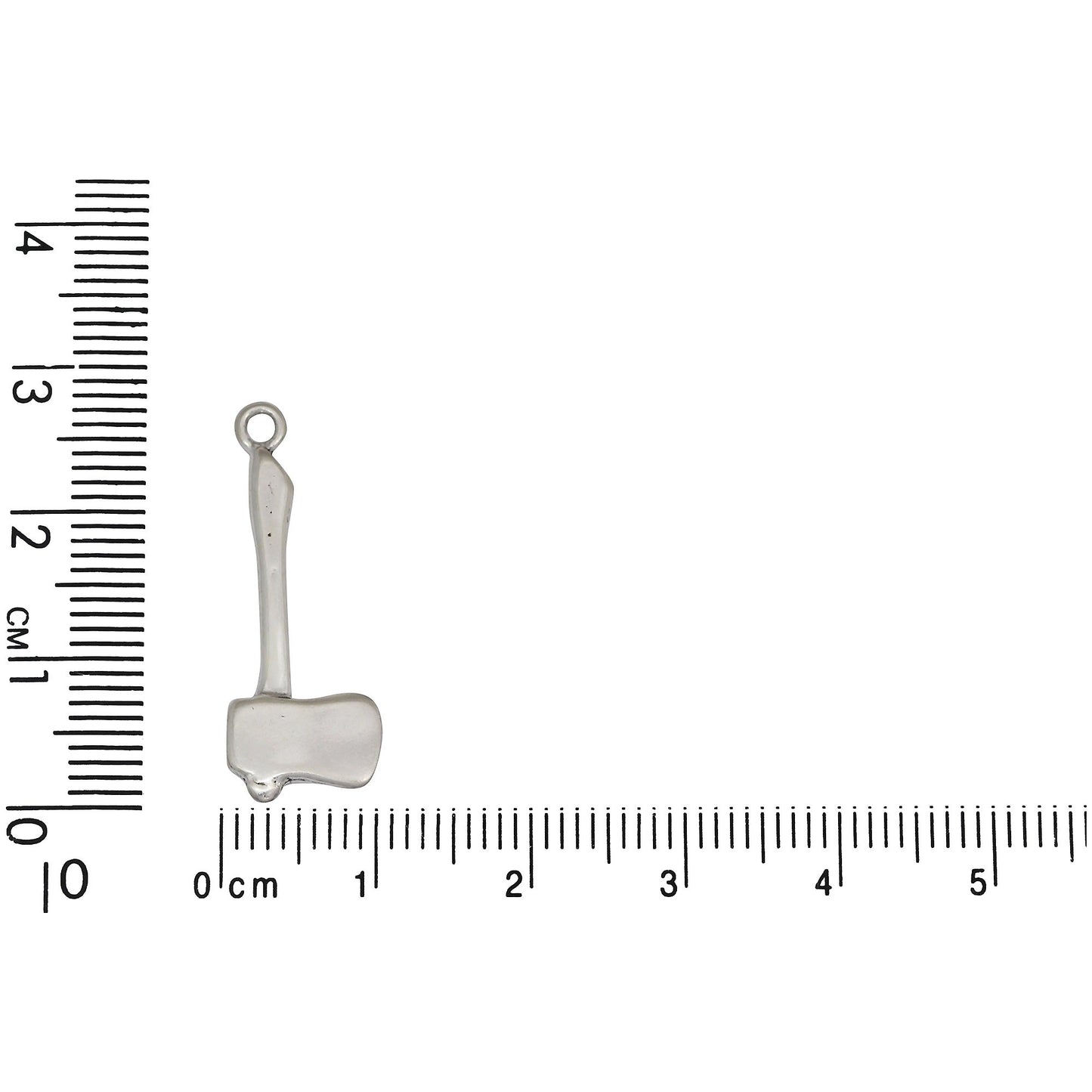 Sterling Silver, 10.0mm Width by 1.8mm Length by 27.0mm Height, Axe Charm. Quantity Per Pack: 1 Piece.