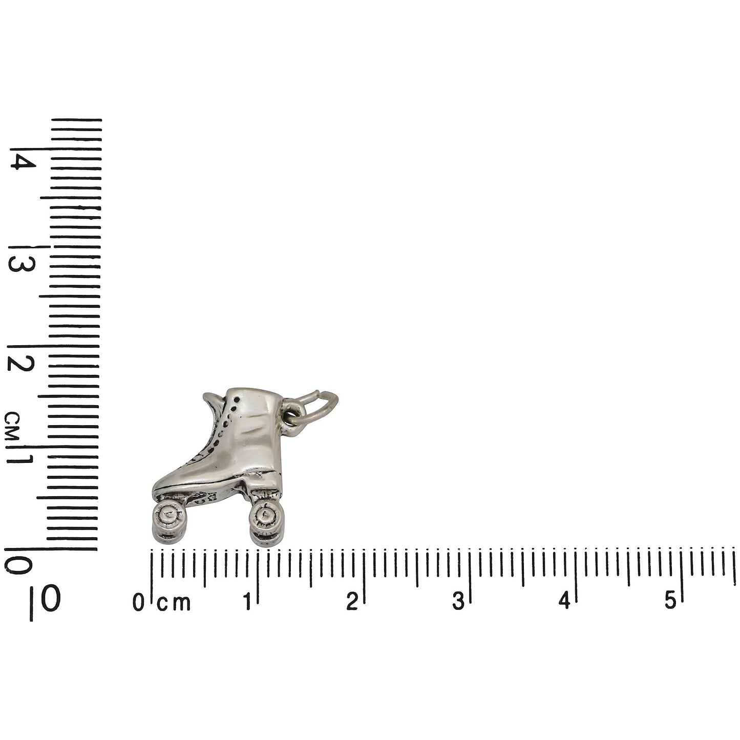 Sterling Silver, 12.8mm Width by 5.1mm Length by 14.5mm Height, Roller Skate Charm. Quantity Per Pack: 1 Piece.