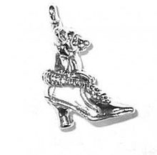 Load image into Gallery viewer, Charms. Sterling Silver, 8.6mm Width by 13.7mm Length by 18.6mm Height, Chihuahua in Boot Charm. Quantity Per Pack: 1 Piece.