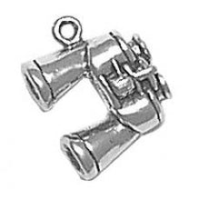 Load image into Gallery viewer, Charms. Sterling Silver, 11.0mm Width by 5.0mm Length by 13.4mm Height, Binoculars Charm. Quantity Per Pack: 1 Piece.