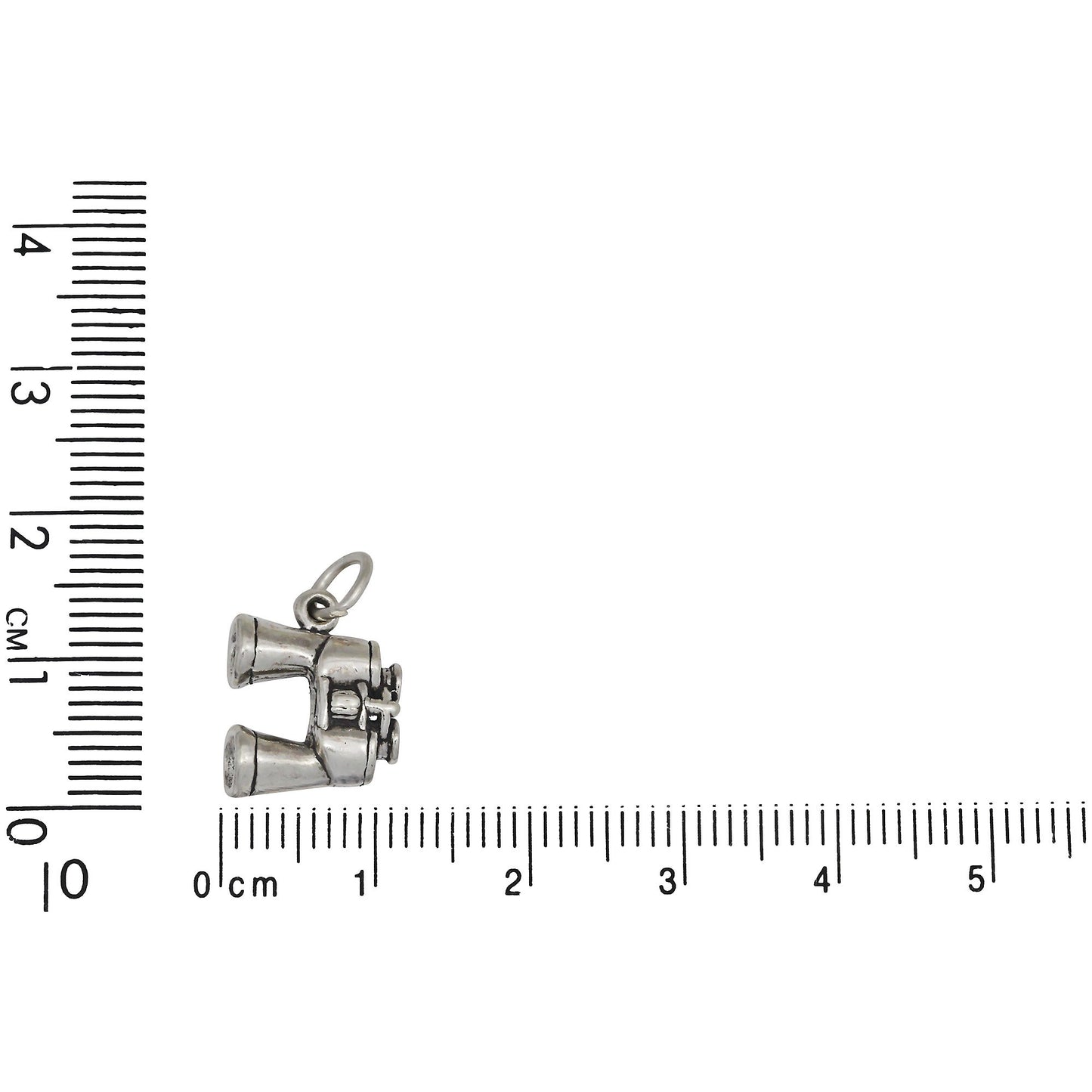 Sterling Silver, 11.0mm Width by 5.0mm Length by 13.4mm Height, Binoculars Charm. Quantity Per Pack: 1 Piece.