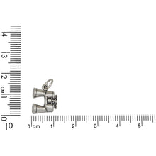Load image into Gallery viewer, Sterling Silver, 11.0mm Width by 5.0mm Length by 13.4mm Height, Binoculars Charm. Quantity Per Pack: 1 Piece.