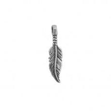 Load image into Gallery viewer, Charms. Sterling Silver, 3.8mm Width by 4.9mm Length by 20.5mm Height, Feather Charm. Quantity Per Pack: 1 Piece.