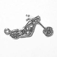 Load image into Gallery viewer, Charms. Sterling Silver, 12.2mm Width by 8.4mm Length by 23.6mm Height, Chopper With Long Forks Charm. Quantity Per Pack: 1 Piece.