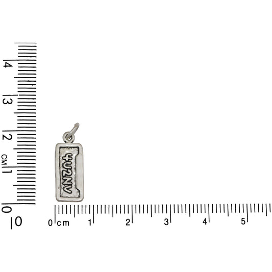 Sterling Silver, 7.6mm Width by 1.6mm Length by 18.9mm Height, 4U2NV (For You To Envy) Vanity Plate Charm. Quantity Per Pack: 1 Piece.