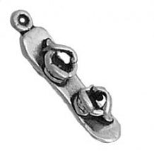 Load image into Gallery viewer, Charms. Sterling Silver, 5.5mm Width by 4.1mm Length by 23.4mm Height, Snowboard Charm. Quantity Per Pack: 1 Piece.