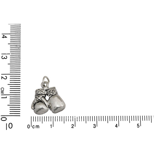 Sterling Silver, 15.7mm Width by 5.7mm Length by 16.0mm Height, Boxing Gloves Charm. Quantity Per Pack: 1 Piece.