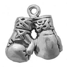 Load image into Gallery viewer, Charms. Sterling Silver, 15.7mm Width by 5.7mm Length by 16.0mm Height, Boxing Gloves Charm. Quantity Per Pack: 1 Piece.