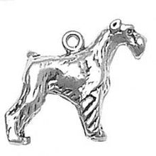 Load image into Gallery viewer, Charms. Sterling Silver, 20.4mm Width by 7.1mm Length by 17.7mm Height, Schnauzer Dog Charm. Quantity Per Pack: 1 Piece.