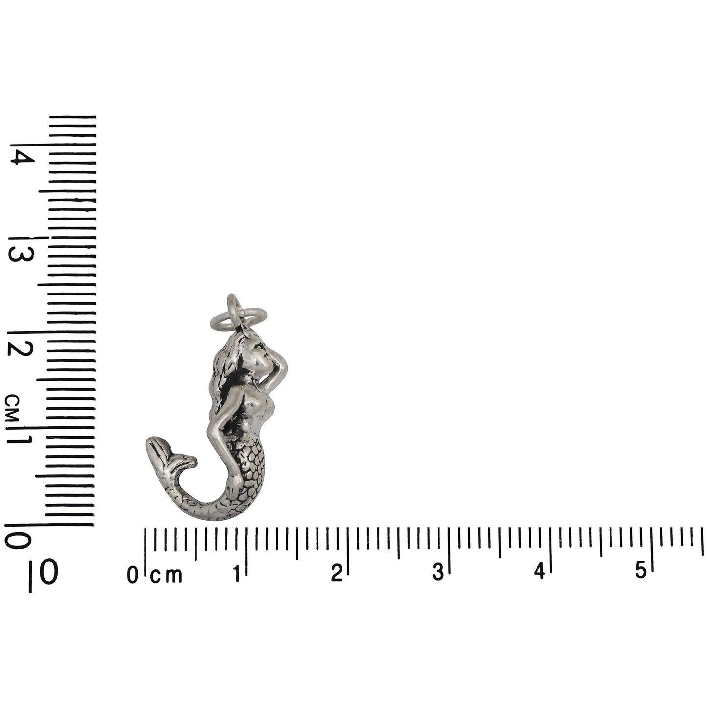 Sterling Silver, 11.4mm Width by 11.8mm Length by 23.1mm Height, Mermaid Charm. Quantity Per Pack: 1 Piece.