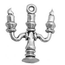 Load image into Gallery viewer, Charms. Sterling Silver, 16.1mm Width by 6.0mm Length by 20.0mm Height, Candelabra Charm. Quantity Per Pack: 1 Piece.