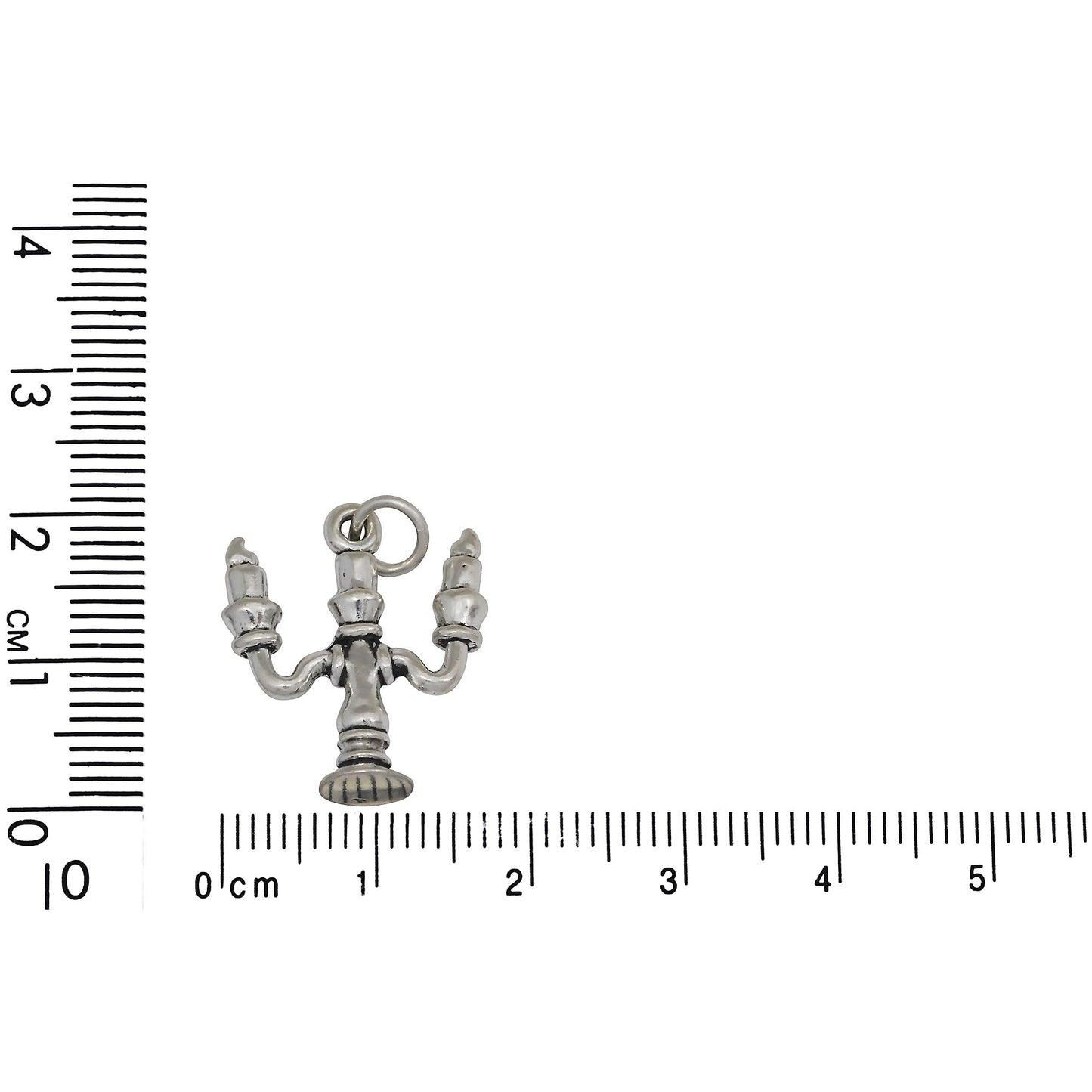 Sterling Silver, 16.1mm Width by 6.0mm Length by 20.0mm Height, Candelabra Charm. Quantity Per Pack: 1 Piece.