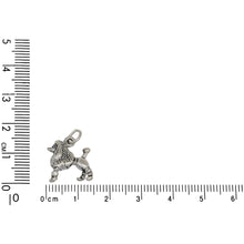 Load image into Gallery viewer, Sterling Silver, 13.2mm Width by 4.9mm Length by 14.8mm Height, Poodle Dog Charm. Quantity Per Pack: 1 Piece.