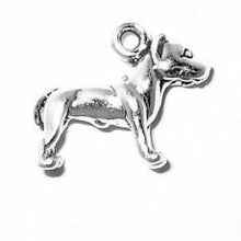 Load image into Gallery viewer, Charms. Sterling Silver, 17.5mm Width by 5.6mm Length by 14.2mm Height, Pitbull Dog Charm. Quantity Per Pack: 1 Piece.