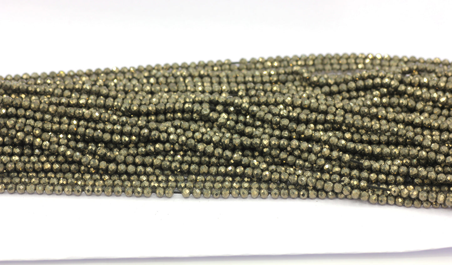 Pyrite Beads Faceted Round, Round Faceted