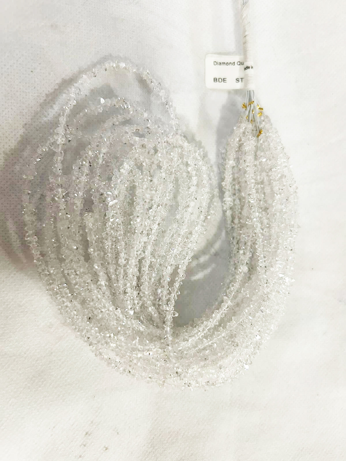 Diamond Quartz Beads 13 Inch Strand ,Diamond Quartz Faceted Beads , Size:-3,4,5 mm