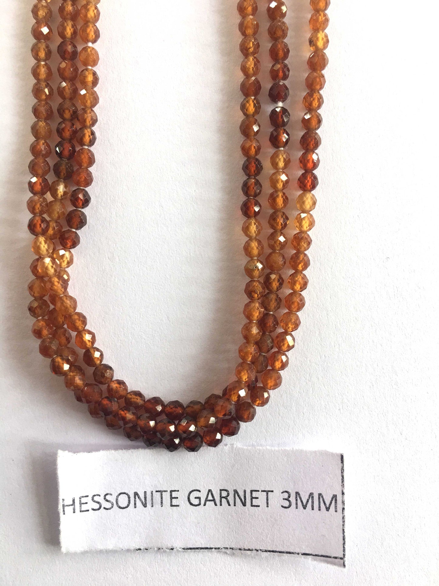 Hessonite Garnet Rondelle Beads 13 Inch Strand ,Hessonite Garnet Faceted Rondelle Beads , 3 mm