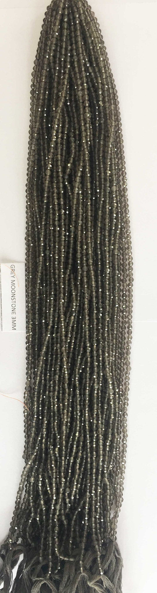 Grey Moon Stone Rondelle Beads 13 Inch Strand ,Grey Moon Stone Faceted Rondelle Beads , 3 mm