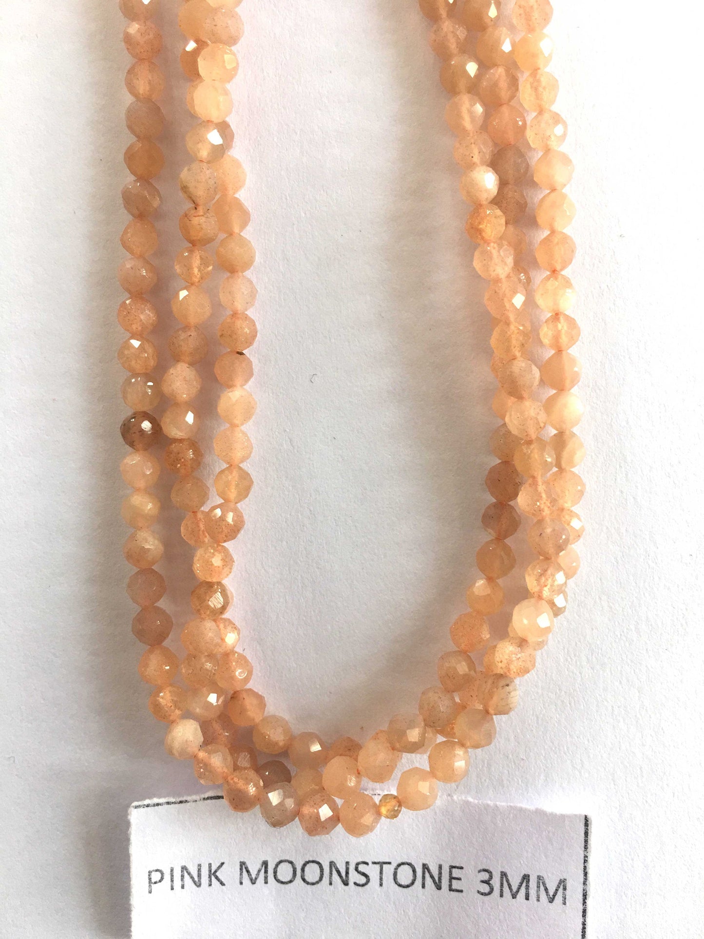 Pink MoonStone Rondelle Beads 13 Inch Strand ,Pink MoonStone Faceted Rondelle Beads , 3 mm