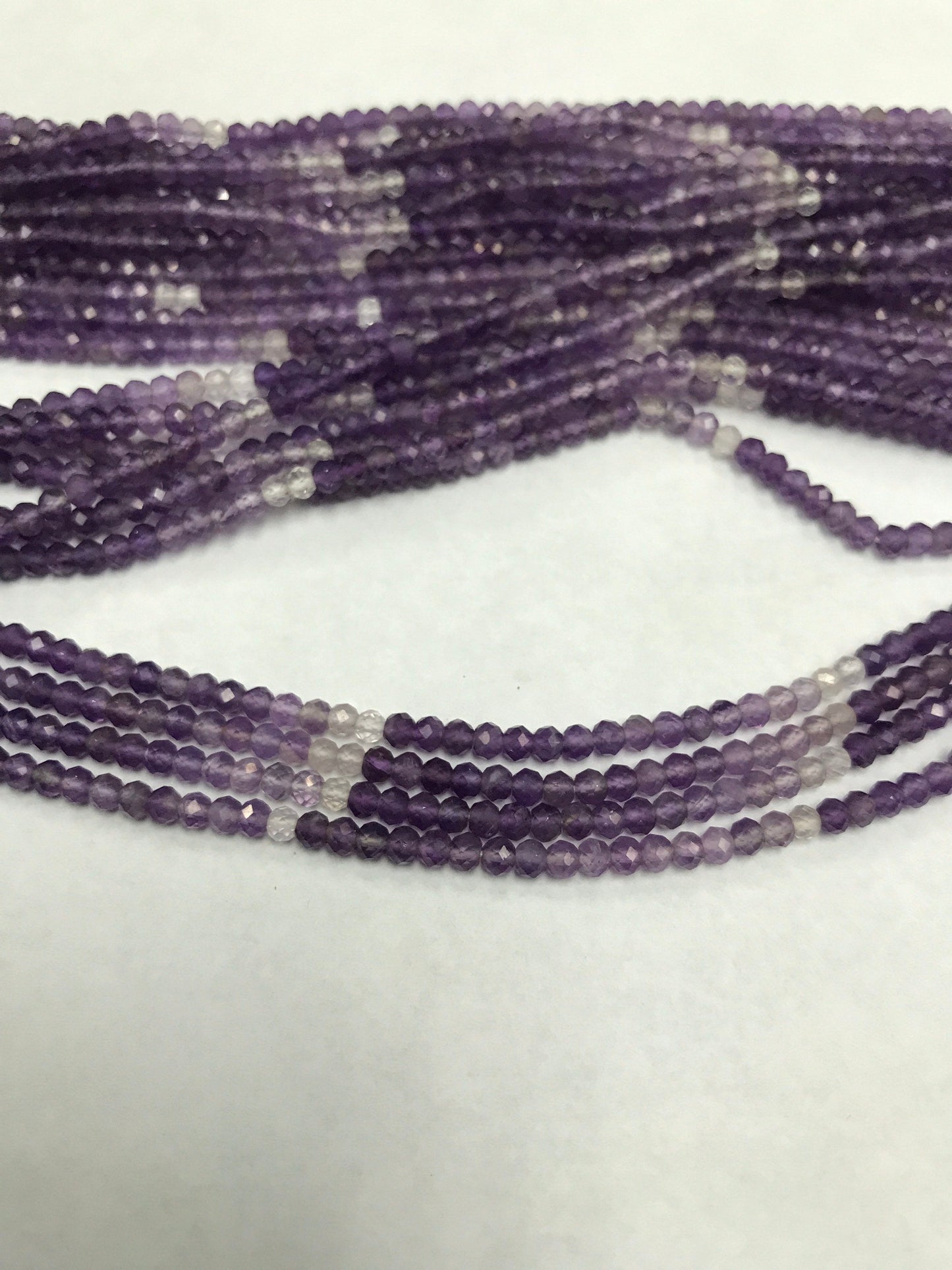 Amethyst Beads Shaded Faceted Round 3mm, Ombre Amethyst Beads, Sharp Microcut Round Faceted 3mm