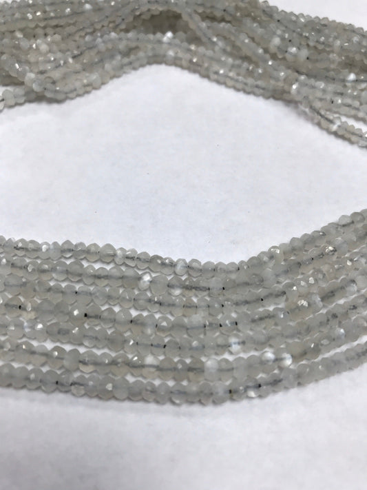 Ceylon Moonstone Faceted Roundelle, Moonstone Natural, Ceylon Moonstone Faceted Roundelle