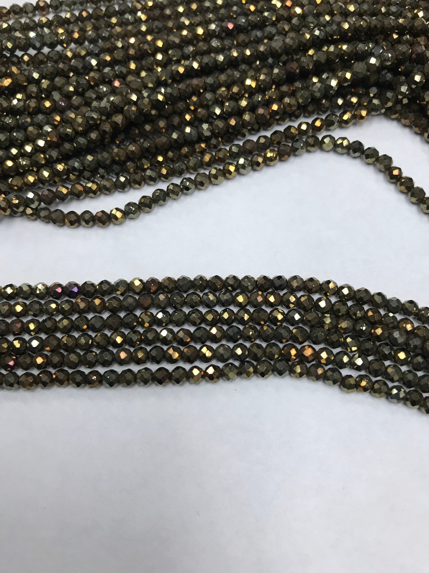 Golden Mystic Black Spinel Beads Faceted Round, 3mm Mystic Black Spinel Round Faceted