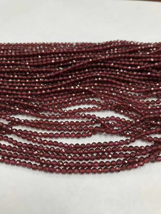 Granet Beads Faceted Round, Natural Garnet Round Faceted, Rhodolite Garnet