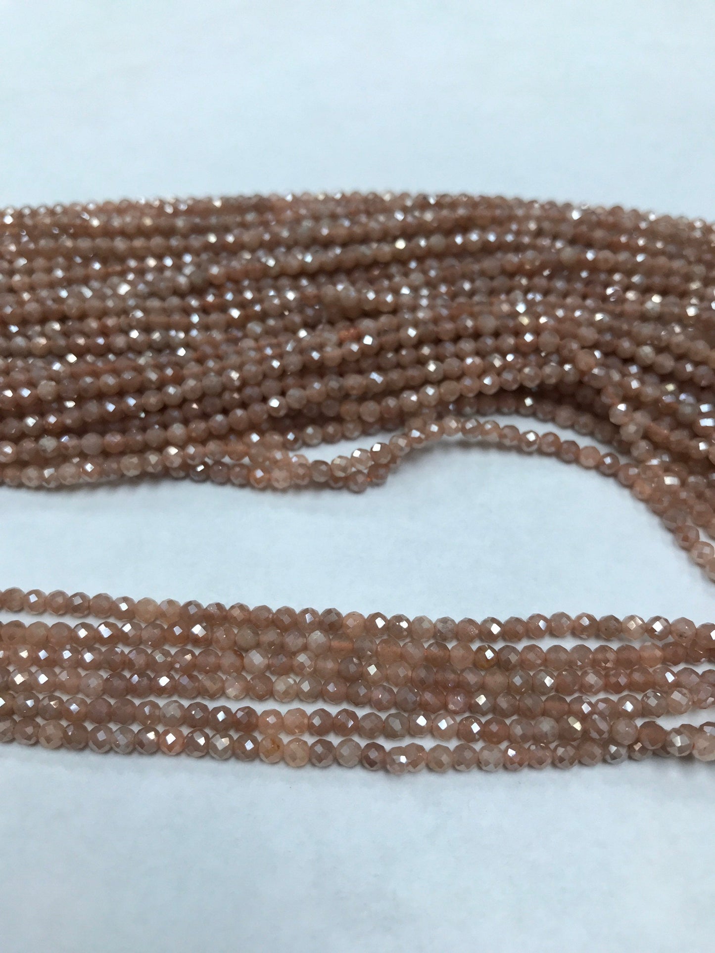 Peach Moonstone Coated Beads Faceted Round, Mystic Moonstone, Mystic Peach Moonstone, 3mm Round Faceted