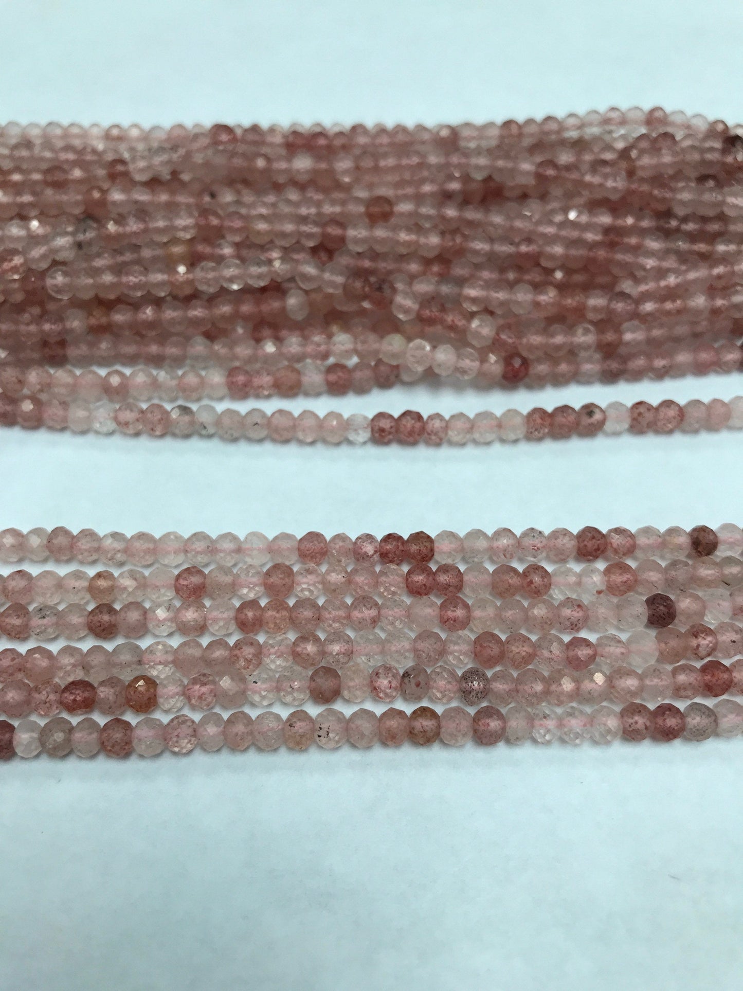 Strawberry quartz facetted round 3 mm, facetted round beads,