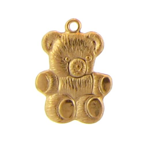 Gold Filled, 10.9mm Width by 1.2mm Length by 14.9mm Height, Bear Charm. Quantity Per Pack: 1 Piece.