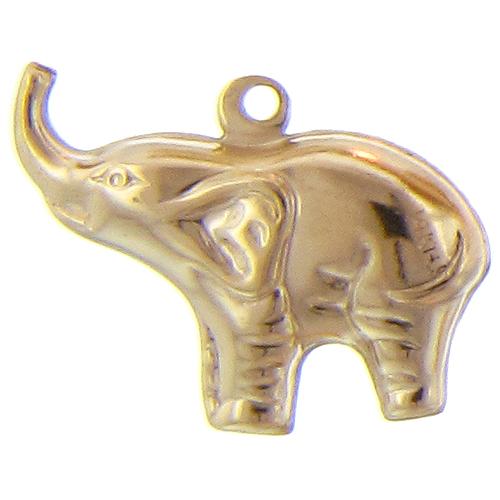 Gold Filled, 21.6mm Width by 6.6mm Length by 16.6mm Height, Elephant Charm. Quantity Per Pack: 1 Piece.