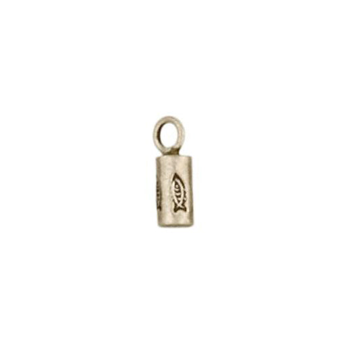 Fine Silver, Hill Tribe, 4.7mm Width by 4.7mm Length by 13.2mm Height, Stamped Cylinder Charm. Quantity Per Pack: 6 Pieces.