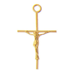 Gold Filled, 15.3mm Width by 3.5mm Length by 26.6mm Height, Crucifix Charm. Quantity Per Pack: 1 Piece.