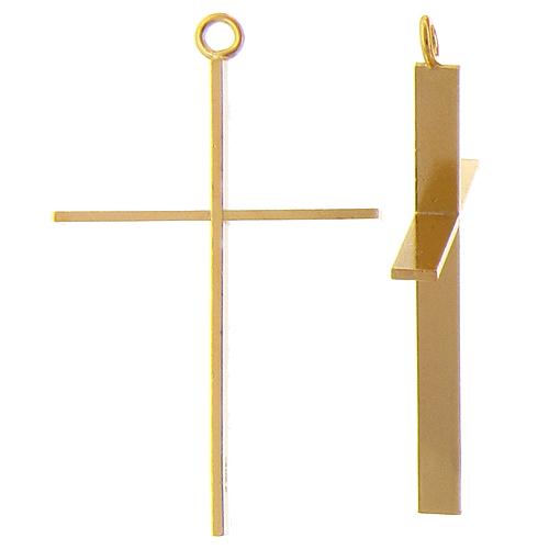 Gold Filled, 23.2mm Width by 3.2mm Length by 38.7mm Height, Cross Charm. Quantity Per Pack: 1 Pieces.