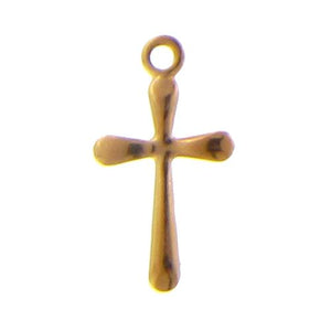 Gold Filled, 8.6mm Width by 1.5mm Length by 15.4mm Height, Cross Charm. Quantity Per Pack: 1 Piece.